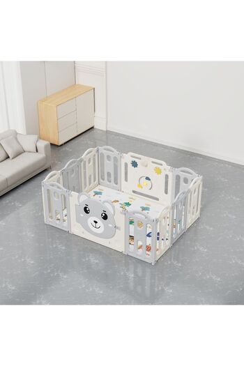 FULLJOY Foldable children's playroom 148*115*62, gray-beige