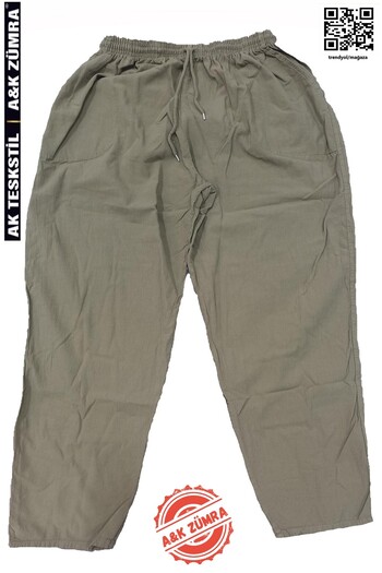 A&K ZÜMRA Linen Look Hambez Large Size Trousers