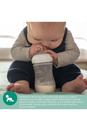 Philips Avent Natural Response Doğal Tepkili Pp 2'li Biberon Seti, 125ml, 0 Ay & 260ml, 3 Ay - Cam Değildir.