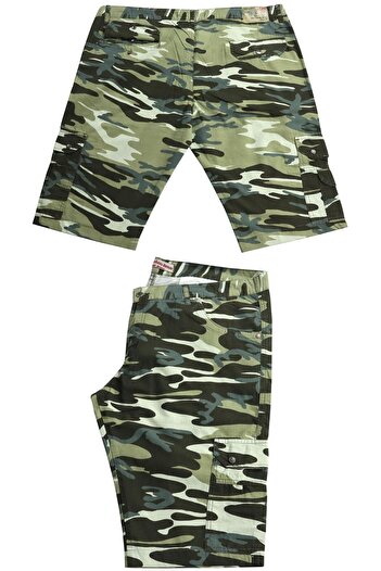 marufshop Чоловічі великі розміри від 110 до 150 кг, відповідні розміри, хакі колір, камуфляжні шорти