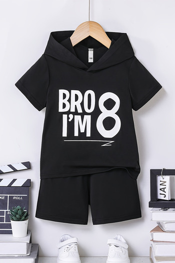 MYADA Premium I'M Bro Printed 2-Piece Boy's Suit 23594