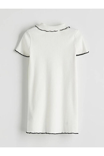 LC Waikiki Lcw Kids Ecru Polo Neck Girls Camisole Dress