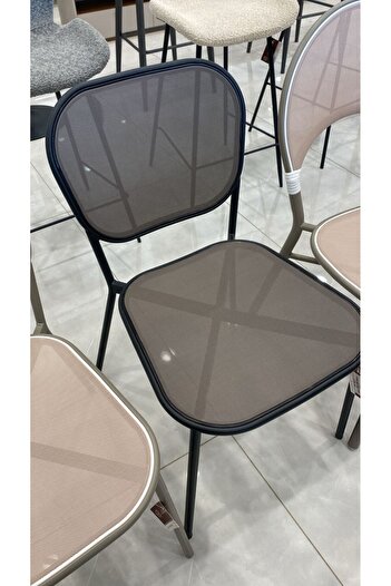 MARIA HOMES 1 PCS Black Mesh Dining Chair with Metal Frame Modern Design