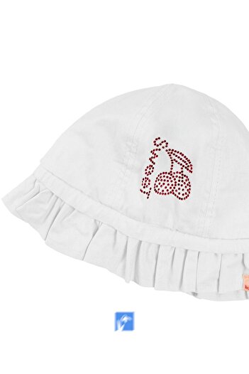 Kardelen Butik Denizli 100% Cotton Girl's Stone Embroidered Fisherman Hat (Age 4-8) (52 cm)