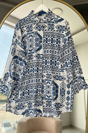 Bold Grup Women's Standard Size Patterned Shirt Tunic