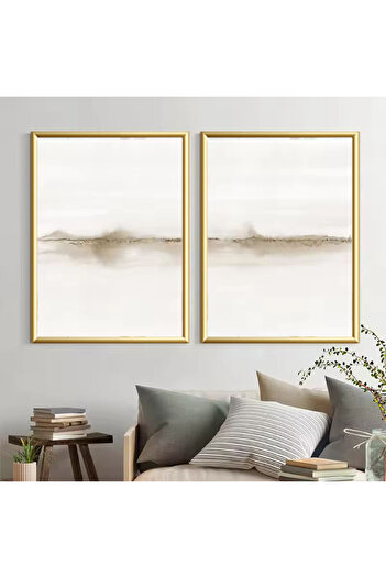 Linacci 2-Piece Gold Metal Framed Abstract Artistic Real Glass Table Set