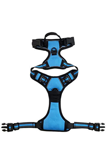 Choice M Sky Blue Pet Dog Harness Reflective Adjustable Breathable Vest Chest Strap for Small Medium Large