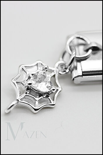 MAZEN 1 Piece Spider Web Hanging Italian Steel Bracelet Charm