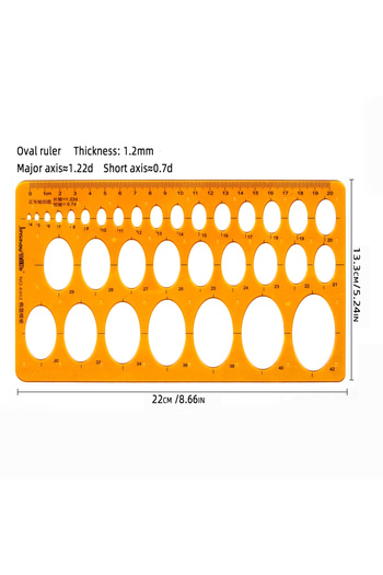 Choice 4362 Circular oval ruler durable K Resin drawing design furniture architect template drafting ruler