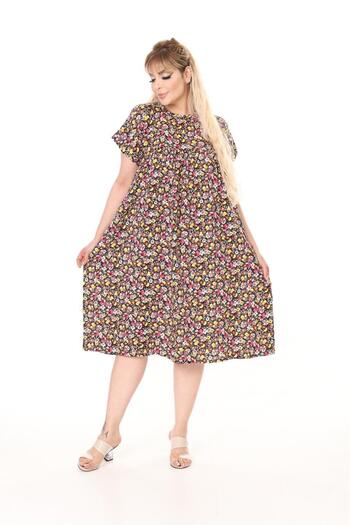mervemoda Women's Plus Size Summer Woven Dress Tunic