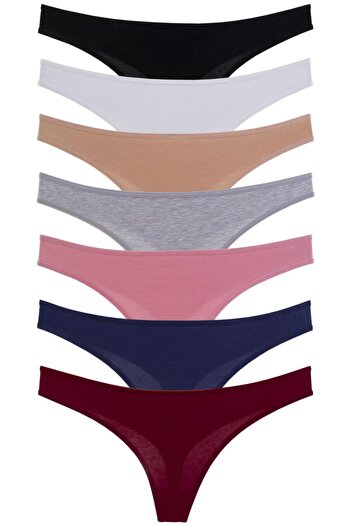 Nicoletta Dámské kalhotky Tanga 7 Pack Lycra Gray