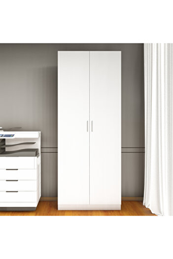 Mahmayi 2 Door Full Height Cabinet, Modern Storage Solution With 4 Shelves