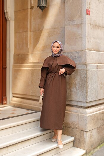 LOCCO Women's Brown Lovise Windbreaker Dress