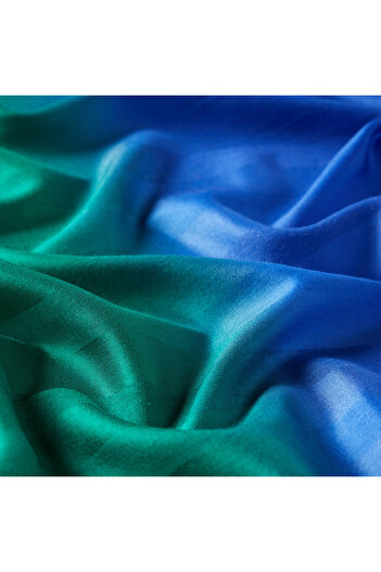 ipekevi Μεταξωτό σάλι Saks Emerald Mono Louvered Gradient