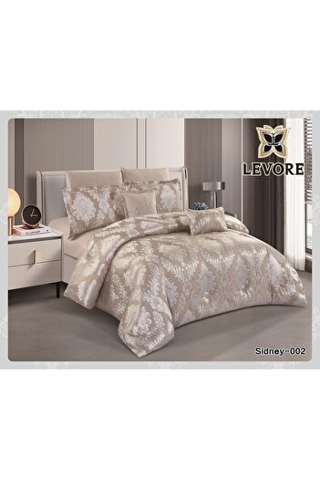 Levore Luxury Heavy Jacquard Double Duvet Cover Set, 8 Pieces, King Size Duvet Cover, 220 x 240 cm