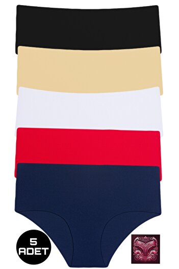 Afrodizyac 5-Piece Laser Cut Extra High Waist No Trace Extra Soft Seamless Bato Panties