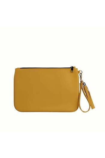 dellel Dellel Yellow Vegan Leather Clutch