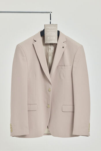 Frappoli Baselnaa Men's Stone Oversize Large Size Slim Fit Lined Buttoned Basic Blazer Jacket