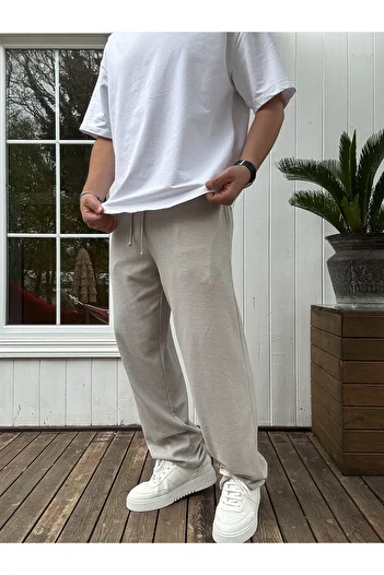 BYBASICMAN Gray Wafle Fabric, Thin Baggy Pants (Kk: 219)