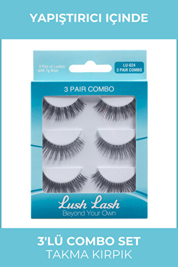 Lush Lash 3'lü Bonus Pack Takma Kirpik Lu-624
