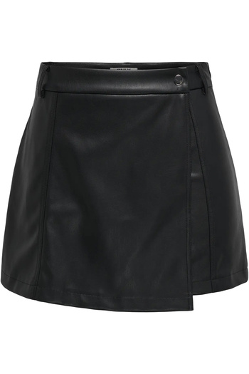 ONLY Women's Leather Skirt Look 100% Polyester Shorts - 15338450