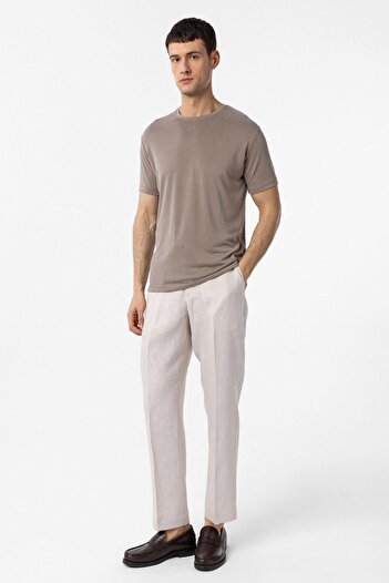 Antioch Beige Regular Fit Modal Technical Fabric Men's T-Shirt