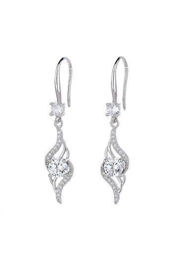 delis Cercei Tortițe Elegante din Argint 925, cu Zirconiu, Placate cu Rodiu, Stil Modern