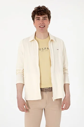 U.S. Polo Assn. Men's Cream Knitted Cardigan 50299754 -Vr071