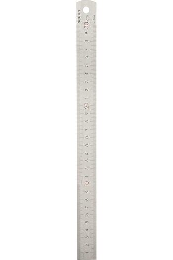 Deli 8463 Stainless Steel Ruler, 30 cms Silver
