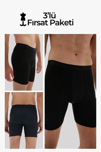 ERDEM İÇ GİYİM 'Zen the Sexy' - Weweus 3 Pcs Black Men's Bamboo Boxers