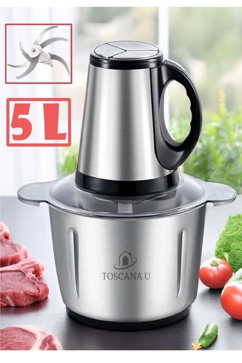 TOSCANA U 5 liter stainless steel electric meat grinder and vegetable slicer