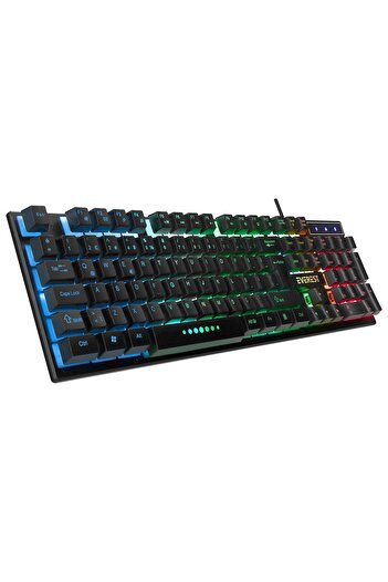Everest Klavye Mouse Set Oyuncu Gökkuşağı Aydınlatmalı KM-198 Luminax Siyah