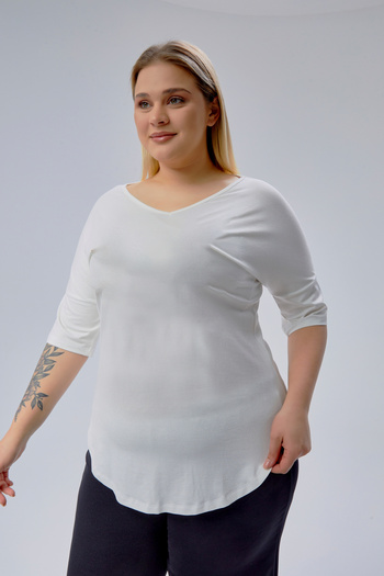 Curvy Trend Plus Size Half Sleeve Side Slit Blouse
