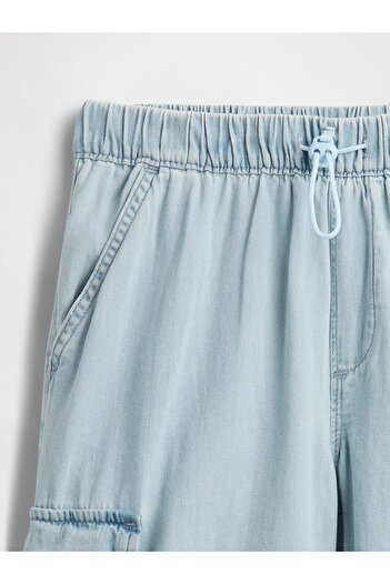 GAP Kız Çocuk Açık Mavi Pull-On Kargo Paraşüt Pantolon