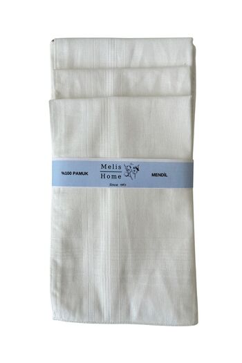 Melis Home 12 білих серветок - 42x42 см. 100% бавовна