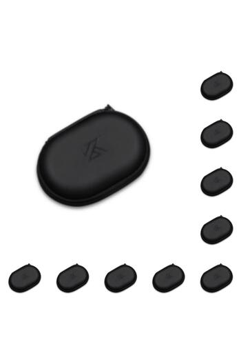 Choice 10pcs black Portable KZ Earphones Case Oval Storage Bag Headphones PU Storage Box Black Hold Storage