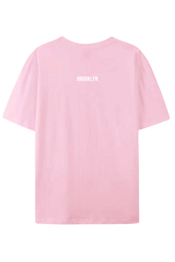 Meems Unisex Brooklyn εμπριμέ ροζ υπερμεγέθη μπλουζάκι