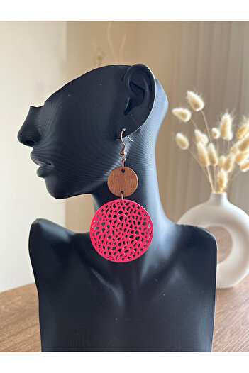 Büyük Hanım Leather Carved Dangle Bohemian Style Earrings