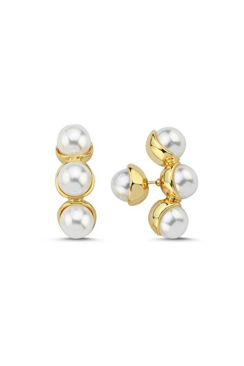 CHARMLUCKY STEEL PEARL EARRING