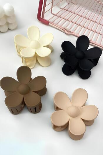 PREGIO Γυναικείο Σετ 4 τεμαχίων σε καφέ χρώμα Daisy Daisy μανταλάκια πόρπη