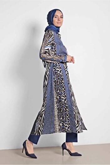 Alvina Long Mix Patterned Tunic - 4086