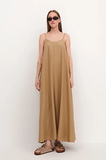 Addax V-Neck Straps Long Dress E2975-W13