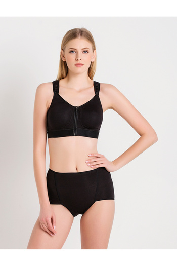 Magic Form 5722 Women's Black Front Zippered Prosthetic Bra