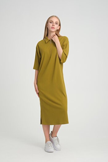 ALEXANDERGARDI Alexandergardı Fittili Shirt Collar Dress - Zipper Detail (B23-00108)