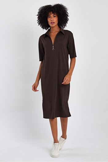 ALEXANDERGARDI Shirt Collar Corduroy Dress - Zipper Detail (B23-00108)