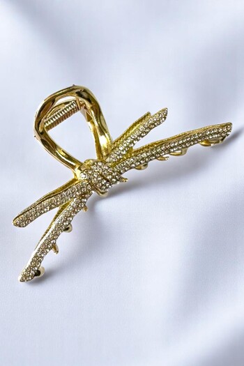 PETEK AKSESUAR Metal Bow Latch Buckle with Stone
