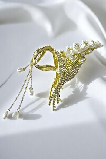 PETEK AKSESUAR Tulip Stone Metal Bouquet Latch Buckle