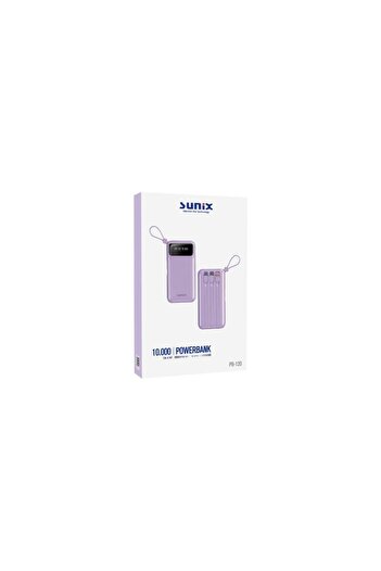 Sunix 10.000 Mah Dijital Göstergeli Kendinden Kablolu Powerbank Mor Pb-120