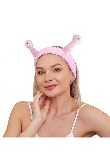 ECARLA Snail-type Cosmetic Headband – Plush And Soft, , 20x5 Cm, Pink