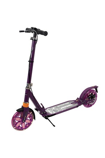 ACTION ONE Desire Folding Scooter with Two Shock Absorbers, Light-Up Wheels and Disc Brake, Lilac